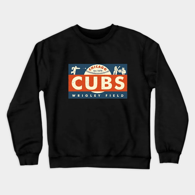 Throwback Chicago Cubs by Buck Tee Crewneck Sweatshirt by Buck Tee